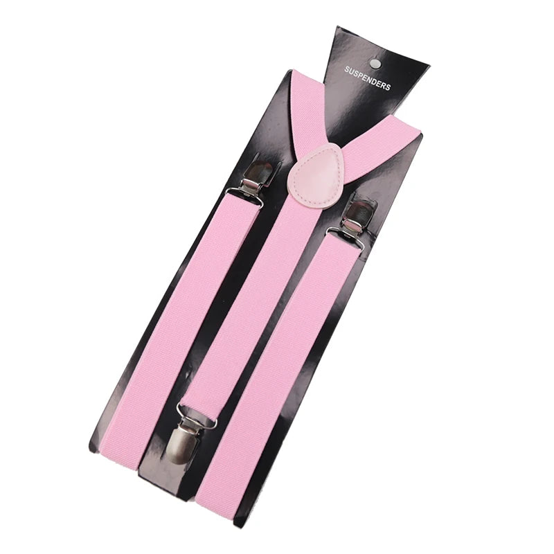 Unisex Elastic Leather Suspenders Braces Men Women Gift Black Blue Red Adjustable Straps for Wedding Suit Skirt Accessories
