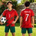 26 Boys Ronaldo No.7 Football Jersey Tee Shorts Set Women | SAMAG