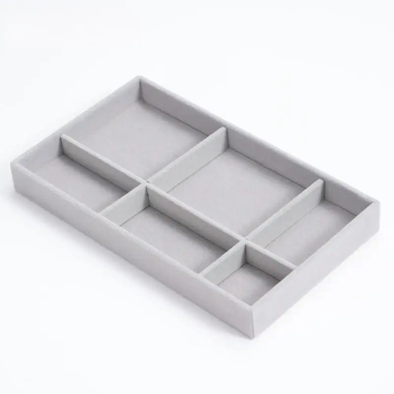 Velvet Jewelry Storage Box Earrings Necklace Ring Bracelet Display Stand Gold Tray - Visuel 4 | SAMAG