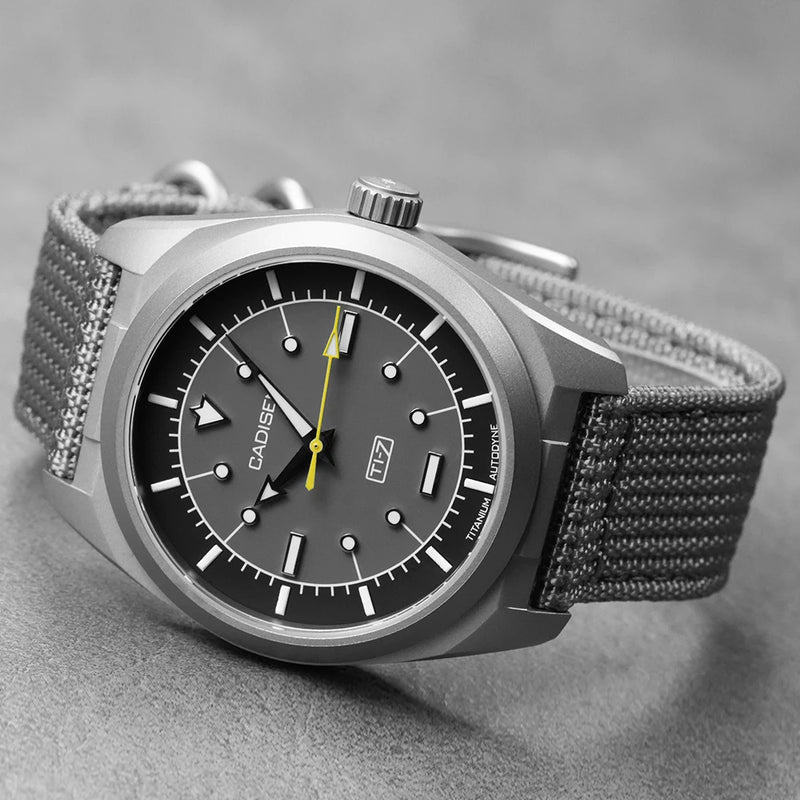 CADISEN TI-7 Autodyne Titaniu Men's Mechanical Wristwatch 8215 Movement Sapphire Glass 10ATM Waterproof Calendar Feature Luxury