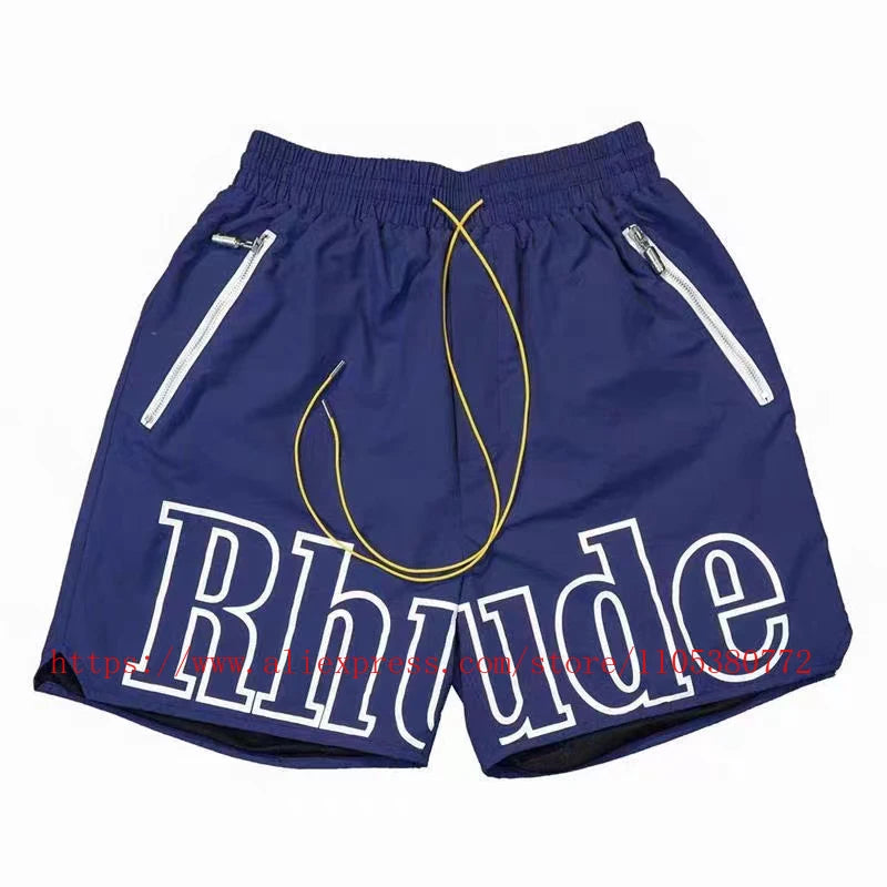 Style RHUDE Men's Casual Shorts Hip Hop Elastic Waist | SAMAG