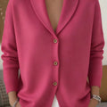 Solid Color Button Knit Hooded Sweater Cardigan Jacket For Autumn Winter New Casual Fashionable Women's Clothing Pulls Femmes