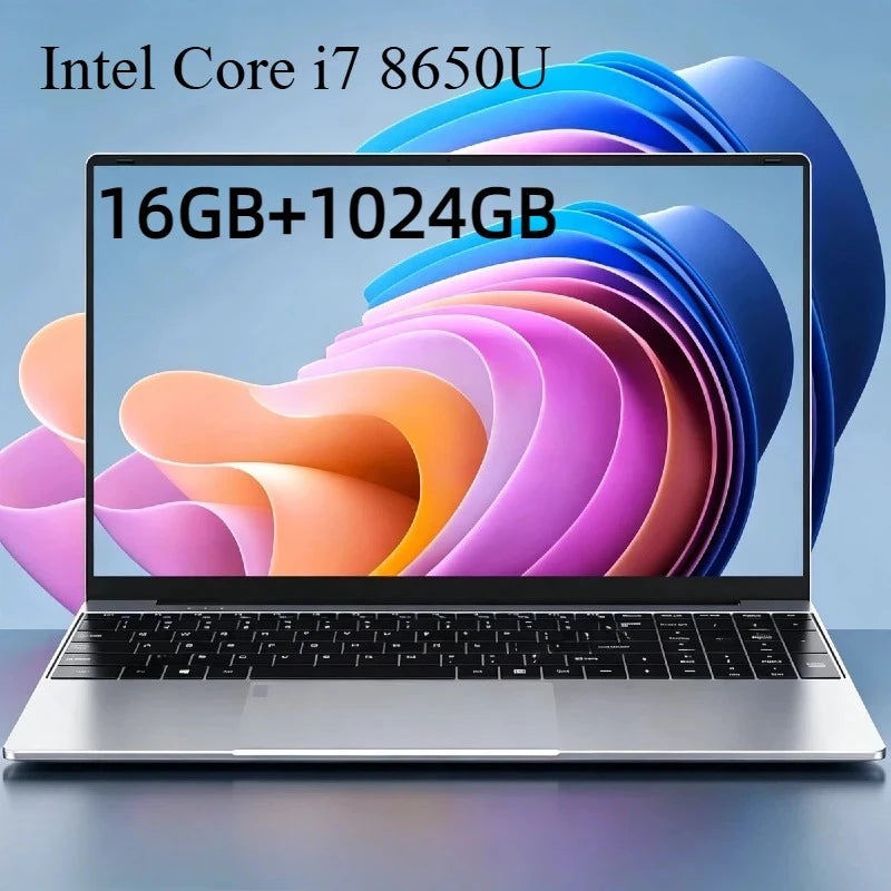 Intel i7 8650U 14.1 Inch Ultra Slim Laptop 4C8T 1.9GHz Up to 4.2GHz 32GB RAM 2TB SSD Gaming Gamer Office 1920x1080 Ultra