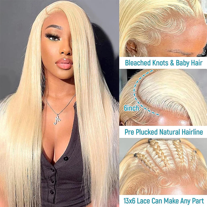 46 Inch Long Straight Blonde 613 HD Lace Frontal Human Hair Wig 13x4 Lace Front Colored Wig 13x6 Human Hair Wigs For Women