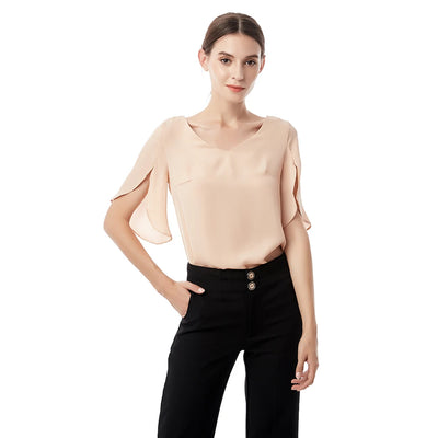 Summer New Casual Women Chiffon Shirt Female Lotus Leaf | SAMAG