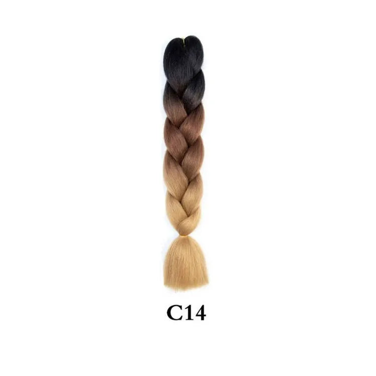 Tereshar 1Pcs 24inch 100g Synthetic Braiding Hair Extensions Jumbo Braiding Hair Twist Crochet Braids Hair for Women