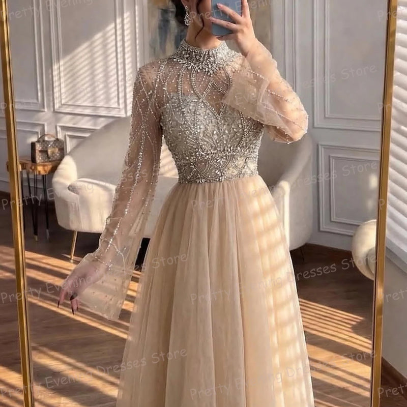 Charming Evening Dresses Woman's A Line Shiny Sequined | SAMAG