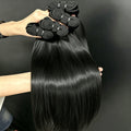 100% Raw Human Hair Weave Extensions 30 32 Inch Bone Straight Vietnamese Hair Bundles 16A Double Drawn Natural Black Color 3 4 Pcs Remy Hair Bundle For Women
