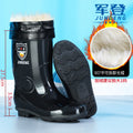 Large Size Men's Rain Boots High Tub Waterproof Anti-slip Work Site Rubber Shoes Fleece Lined Durable Plastic Outsole