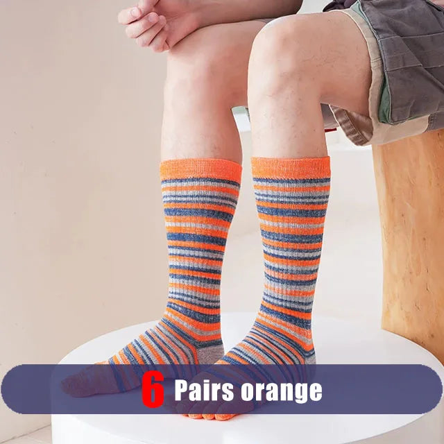 Pairs Man Toe Socks Long Plus Large Size Cotton Colorful | SAMAG