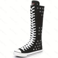 Boots Women Sneakers Canvas Casual High Top Shoes Long Boot Lace-Up Zipper Comfortable Flat Boot Sneakers Tenis Feminino