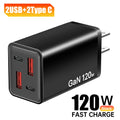 4 Ports 120W USB C Charger Fast Charging EU/US/UK Plug Wall Charger Adapter For iPhone Samsung Xiaomi Huawei Phone Power Charger