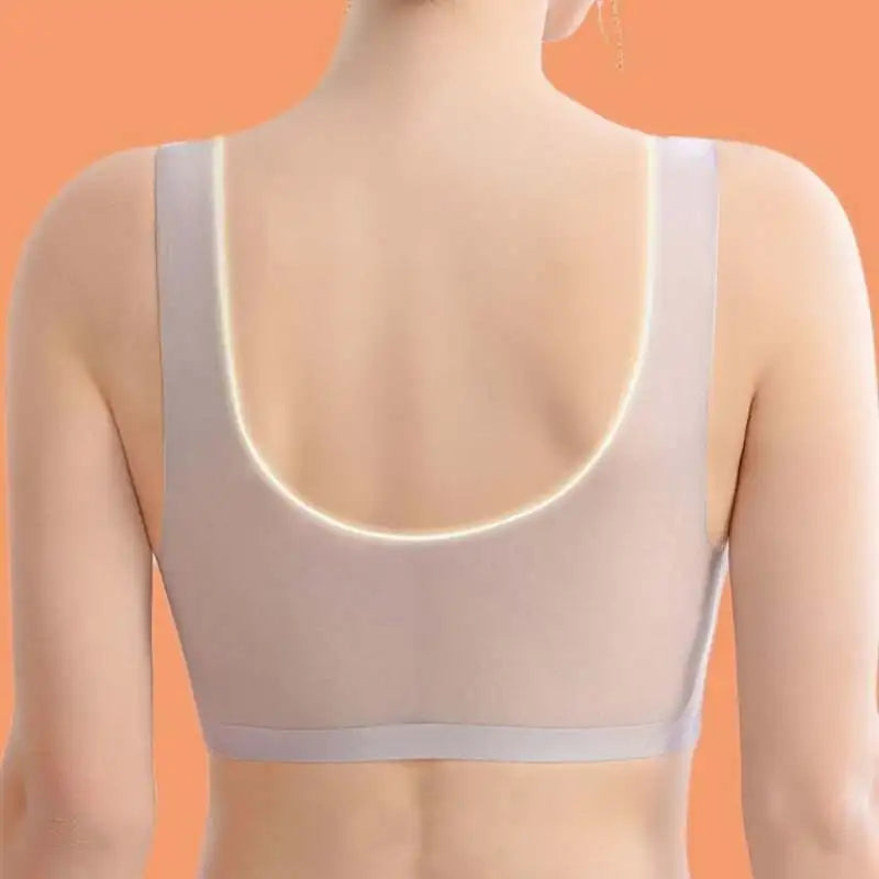 Women's Traceless Bra Thin Summer Cool Feel No Steel Rim Show Chest Sports Beauty Tank Top Small Chest Gathering Bra Underwear