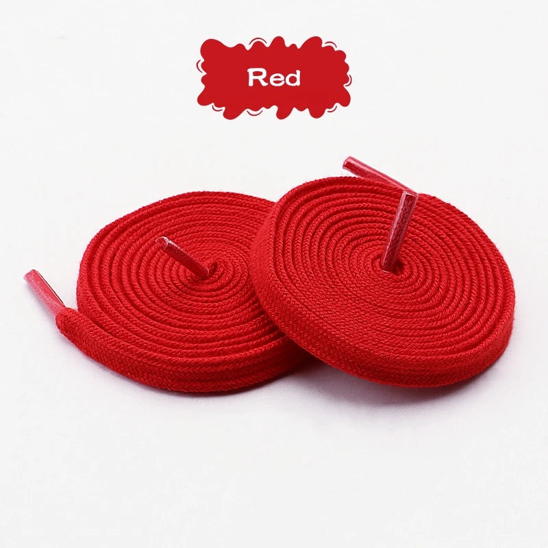 Classic Solid-Color Flat Laces Premium Cotton Casual Shoelaces Sneaker Shoelace Shoe accessories 1Pair