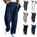 Male Pants Stretch Solid Black Smart Casual Men's | SAMAG