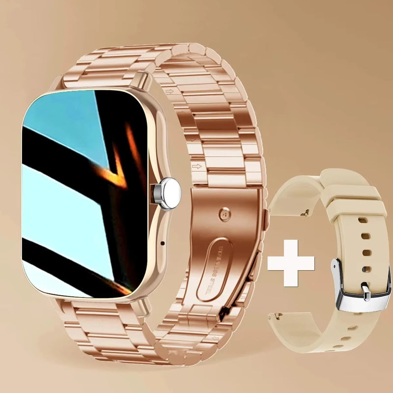 LAXASFIT 2025 New Smart Watch for Men Women Gift Full Touch Screen Sports Fitness Watch Bluetooth Call Digital Smartwatch