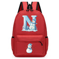 Xmas Snowman Alphabet A-Z Print Backpack for Toddler Girls Boys Schoolbag Holiday Lightweight Kindergarten Kid Daily School Bag