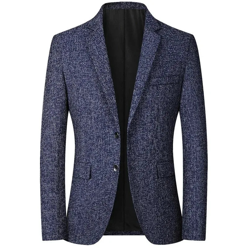 Brand Spring Autumn Men Tweed Blazer Two Buttons Notched | SAMAG