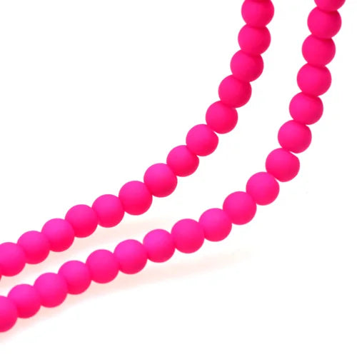 OlingArt Rubber Glass Beads High 6MM Quality 100PCS/Lot Candy Color Neon Matte Loose Handmade DIY Jewelry Making Bracelet
