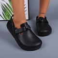 Women Designer Shoes Platform Heels Adjustable Buckle Waterproof Lightweight Chef Shoes Black Mule Clogs Casual Comfortable