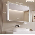 Minimalist Modern Arc-shaped Smart Bathroom Mirror Cabinets Home Furniture Wall-mounted Bathroom Mirror Cabinet with Lighting b