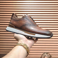 BLLIYOSS 1895 Men Shoes 2025 new Calf leather stitching  high quality Three dimensional relief sculpture Embossed badge pattern