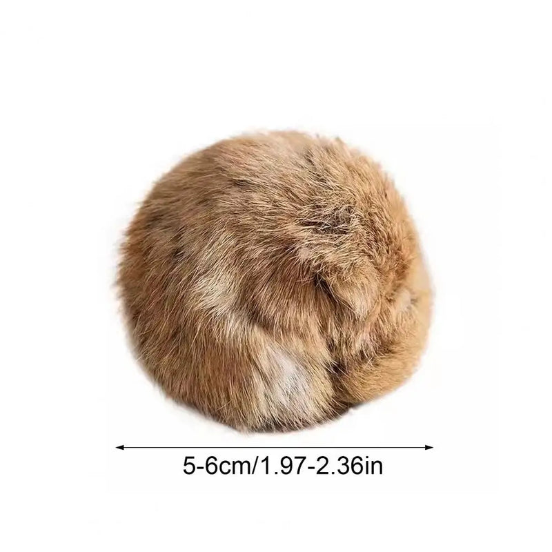 Cat Toy Ball Cat Bunny-kick Ball Furry Ball Cat Toy Soft Fluffy Rabbit Fur Pom Pom Balls Washable Indoor Exercise Toy for Cats