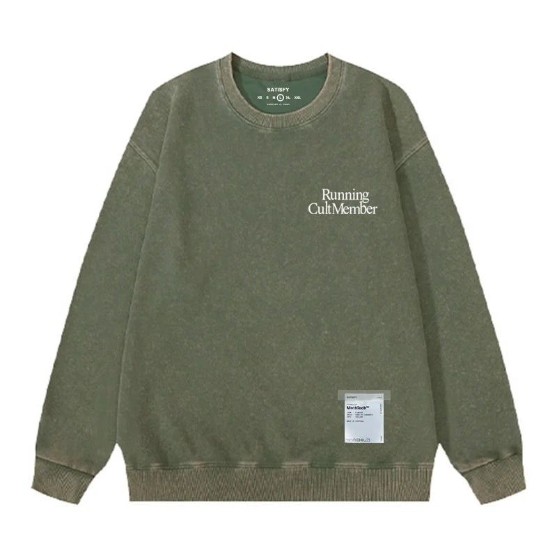 Satisfy Men's round-neck sweatshirt Running Print Vintage | SAMAG