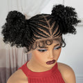 Full Lace Cornrow Braided Wigs Synthetic Bantu Braided Lace Wig with Baby Hair Cosplay Wig for Women Girls Lace Front Braids Wig