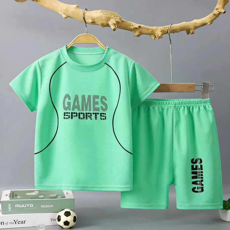 1Set Boy Girl Leisure Set Children Letter Quick Drying - View 7 | SAMAG