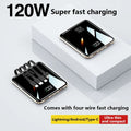 VIVO 50000mAh Power Bank 120W Super Fast Charging Powerbank 4-in-1 Built-in Cables Portable PowerBank for iPhone Samsung Huawei