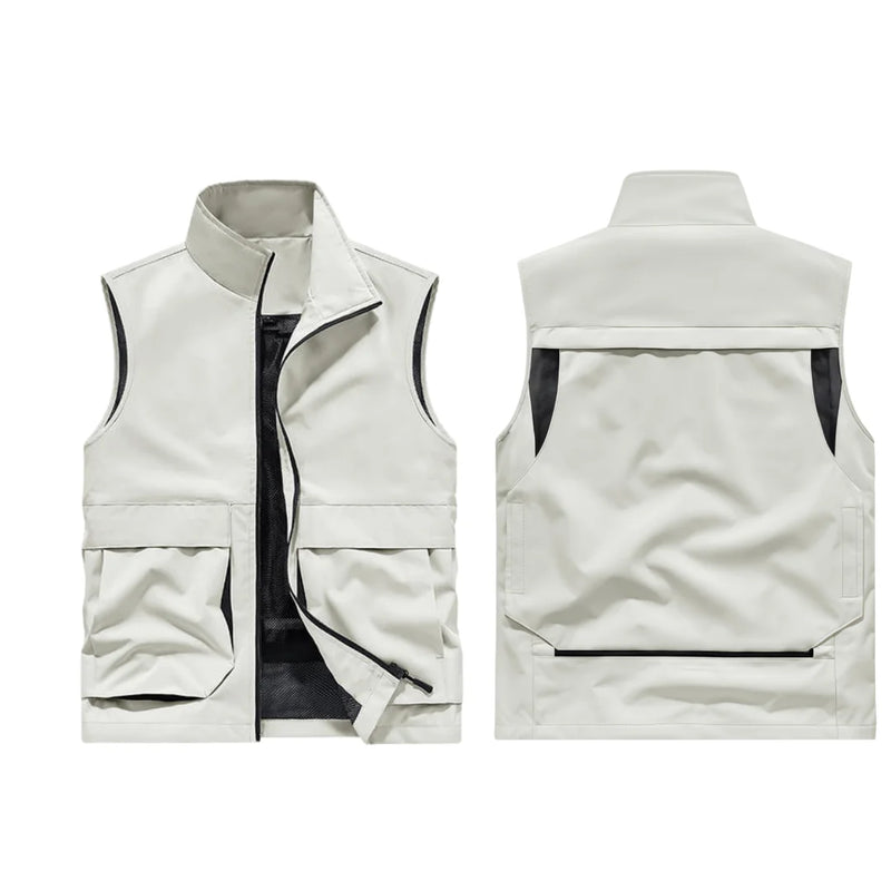 2026 Summer Men Outdoor Waterproof Quick Drying Cargo 6XL Vests Male Thin Mesh Breathable Waistcoats Climbing Sleeveless Jackets