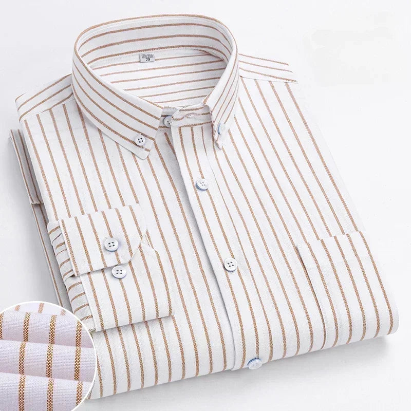 Spring and Autumn Men's Pure Cotton Long sleeved Shirts | SAMAG