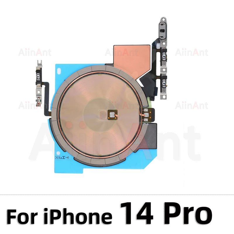100% Test AiinAnt Power Volume Flash Light NFC Wireless Charging Flex Cable For iPhone 12 13 14 15 Pro Max Mini Plus Sapre Parts