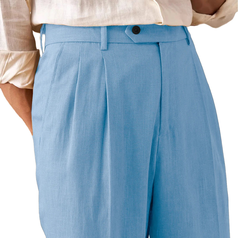 Men's Linen Blend Dress Pants Business Casual Trousers - View 21 | SAMAG