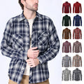 American size men's long-sleeved shirt autumn and winter flannel coat plaid casual non-ironing large size with pockets