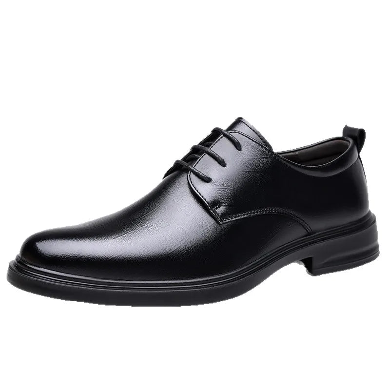2026 Spring New Designer Dress Shoes for Men Black Fashion Casual Leather Shoes Male Soft Sole Business Wedding Shoe Man