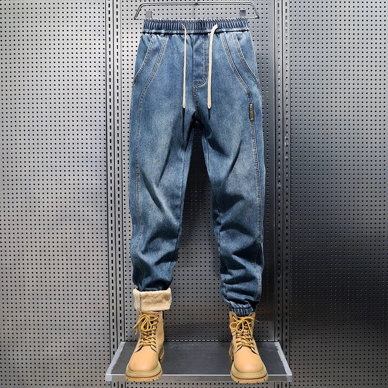 Men Harem Jeans Loose Hip Hop Trousers Washed Denim Man | SAMAG