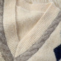 Korean - style Collegiate Layered Gingham V - Neck Knitted - View 3 | SAMAG