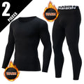2-piece Autumn/Winter Men's Fashionable Sports Slim Fit Warm Suit For Teenagers Casual Running And Fitness Round Neck Base Set