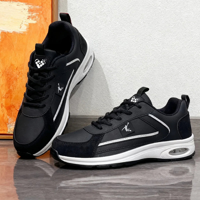 ZERJER Men's Air Cushion Casual Sports Shoes Lace-up Design All-Season Comfort Walking Shoes Sporty Casual Style Great Stability