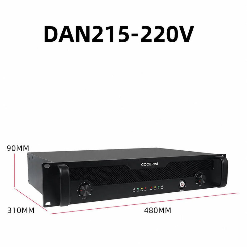 Gooermi DAN415 1500W Professional Power Amplifier 2/4 Channel Audio Amp 110V/220V DJ Stage KTV PA Sound System