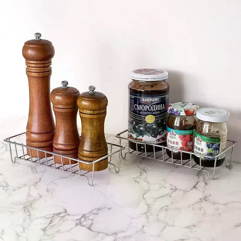 Stainless Steel Wall Storage Rack Waterproof Kitchen Spice Tray Bathroom Organizer Shelf - View 6 | SAMAG