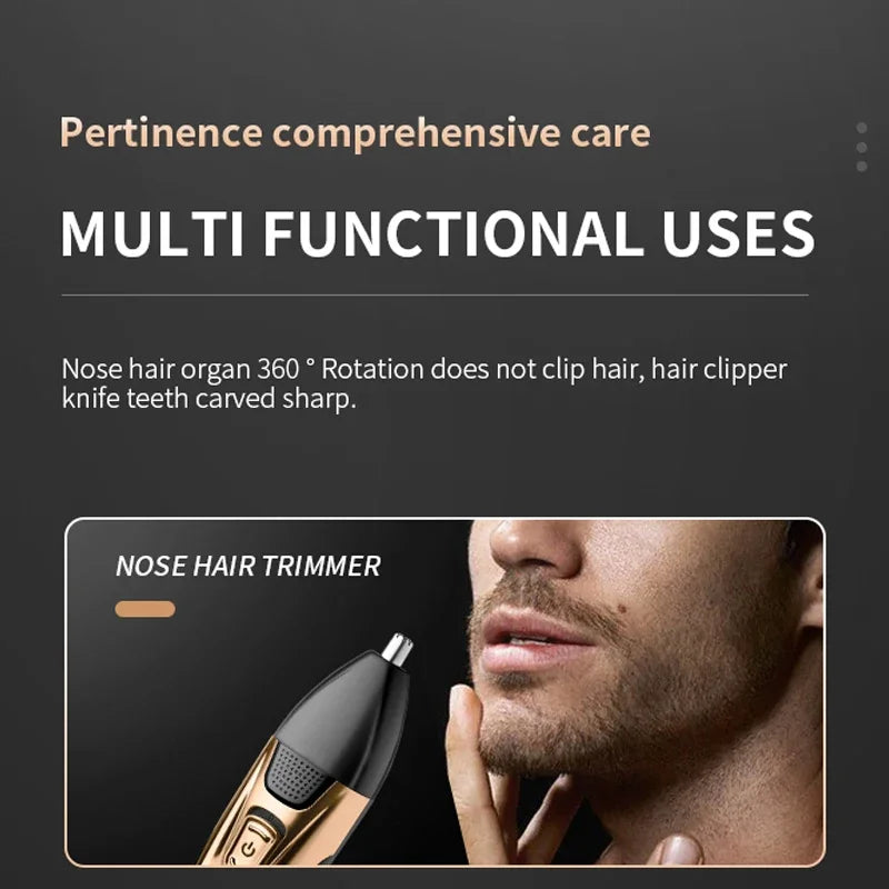 KEMEI 3IN1 GROOMING KIT ELECTRIC SHAVER FOR MEN BEARD HAIR TRIMMER BODY NOSE EAR SHAVING MACHINE FACE RAZOR RECHARGEABLE