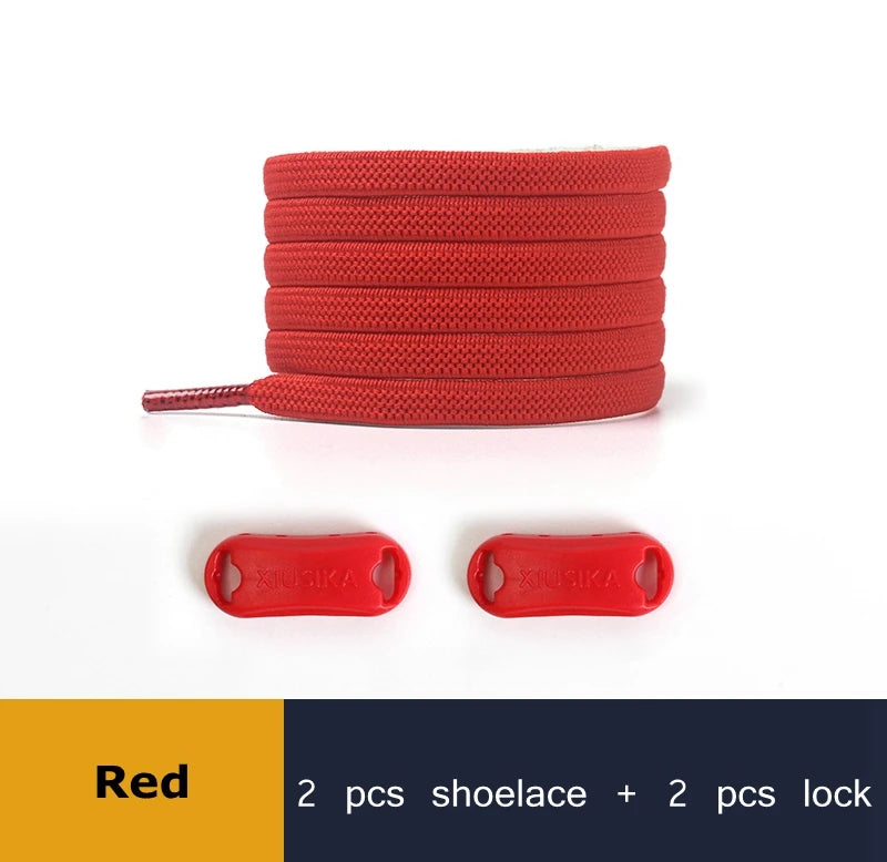 Elastic Shoe Laces Buckle Lock No Tie Shoelaces Sneakers Flat Woven Shoelace without Ties Kids Adult Rubber Bands for Shoes