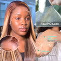 Ombre Brown Colored Highlight Bone Straight Long Remy Human Hair Wigs 13x6 Lace Front Wig Transparent 13x4 Hd Lace Wig For Women