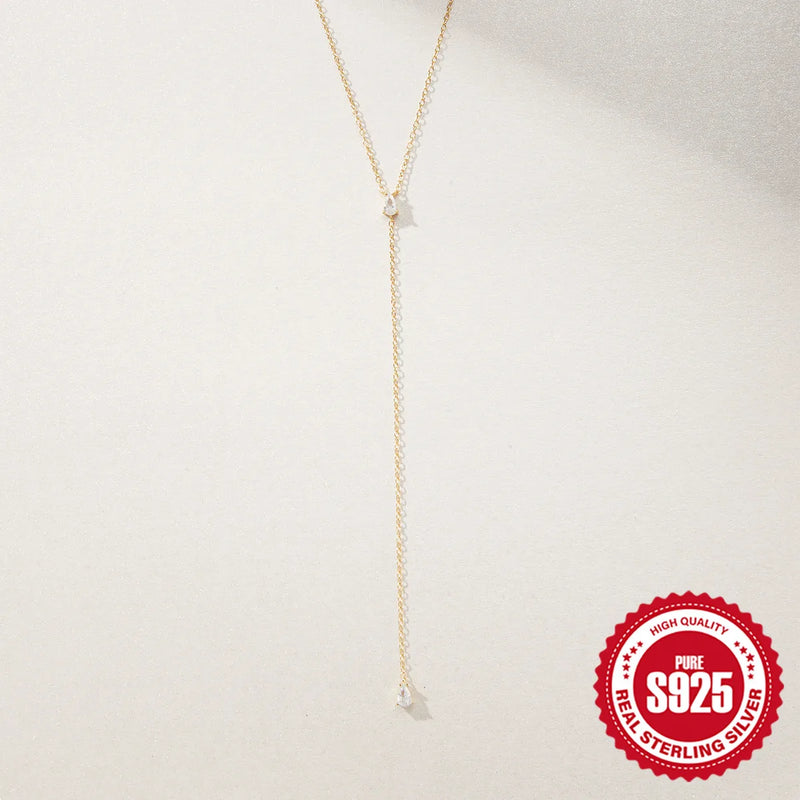CANNER New 925 Sterling Silver Mini Zircon Pendant Necklaces Chain For Women Necklace Chains Fine Jewelry Gift Collares подвеска