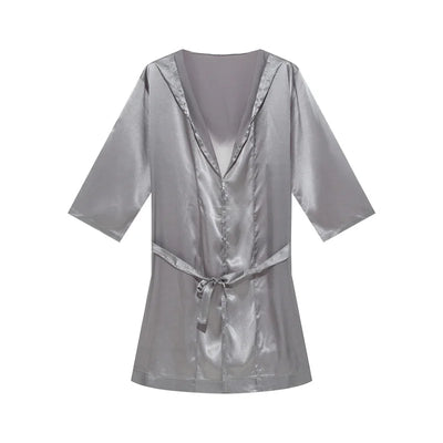 Men's Robes Bathrobe Solid Color Thin Sexy Short Sleeve | SAMAG