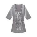 Men's Robes Bathrobe Solid Color Thin Sexy Short Sleeve Simple Loose Bathrobe Men's Plus Size Lace-up Pajamas