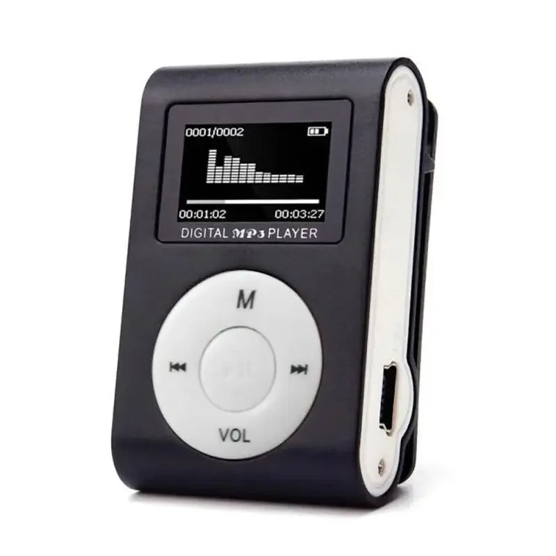 MP3 Player Portable Mini Music Stereo Speaker Clip LCD Display Support TF Card Noise Cancelling Lossless Sports Student Walkman